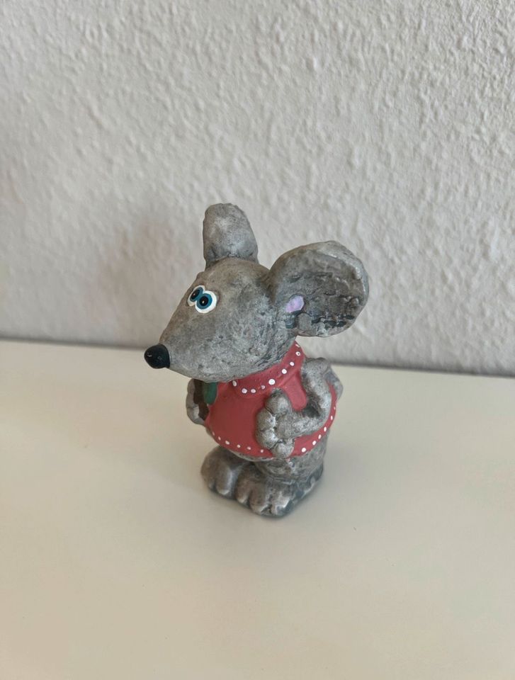 4 Mäusefiguren / Dekofigur Maus / Dekoobiekte grau bunt in Hanau