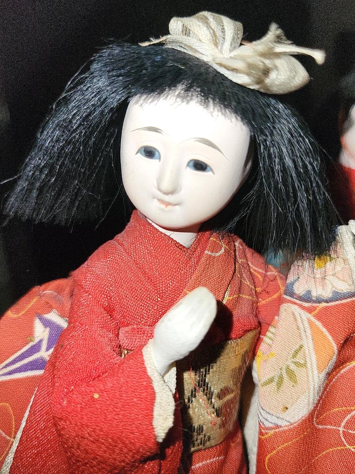 Seidenpüppchen,Puppe, Geisha, Japanisch,50er, Porzellan, Seide in Bremen