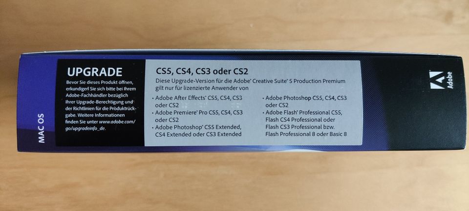 Adobe Creative Suite CS5 Production Premium Upgrade Mac OS CS5 in Velden