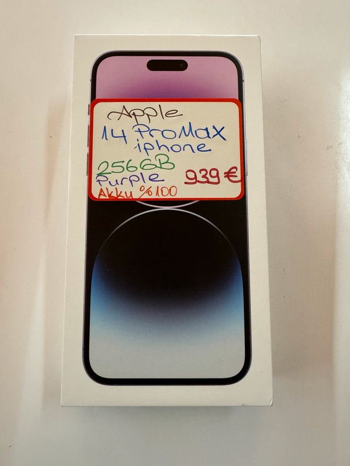 Apple iphone 14 PRO MAX 256 GB Purple  Guterzustand OVP. 939 € VB in Berlin