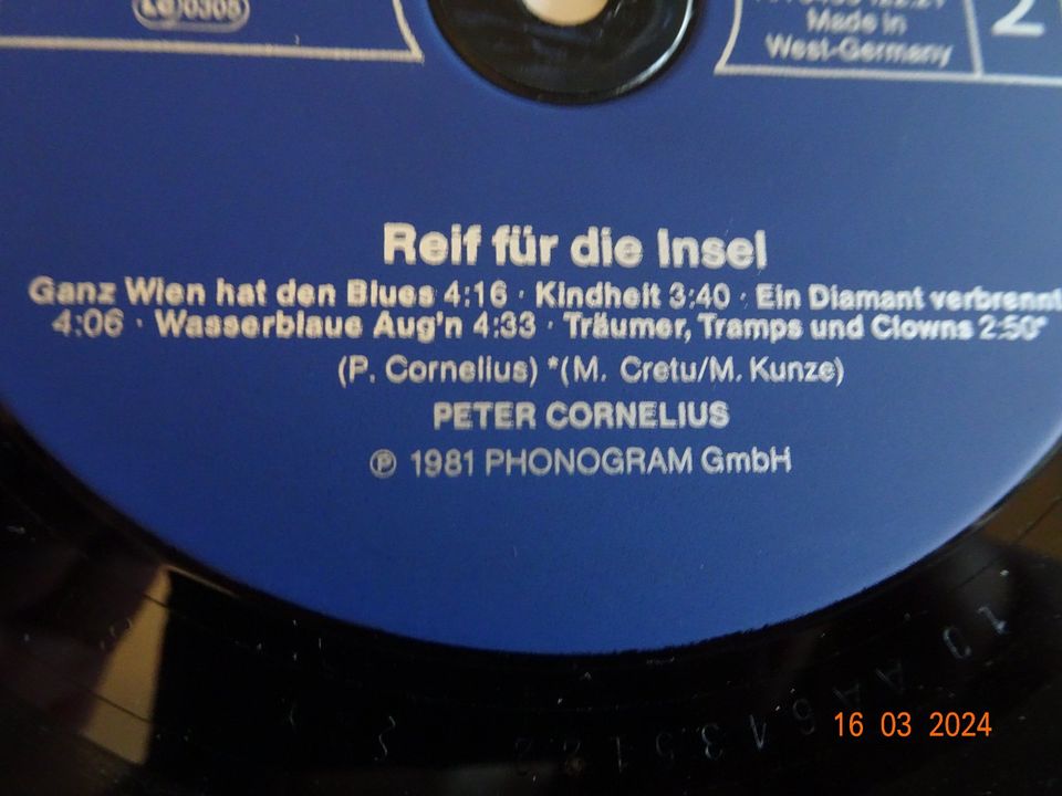 Peter Cornelius Vinyl-LP REIF FÜR DIE INSEL" gebraucht, VG/EX in Georgsmarienhütte