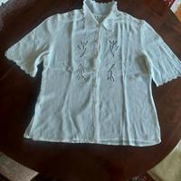 Vintage Leinen Bluse mit Kragen. handgemachte gebrochene Brod Hessen - Nauheim Vorschau
