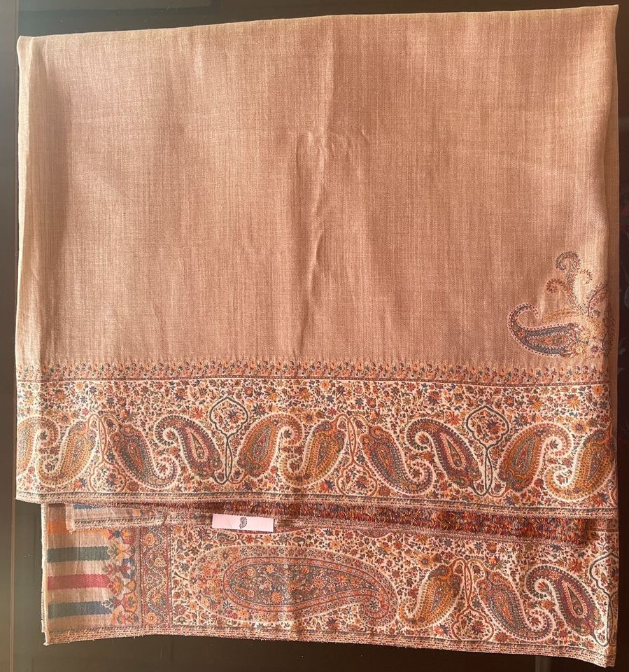 Kasmir Pashmina Shawl Pure Wool Natural Beige in Albstadt