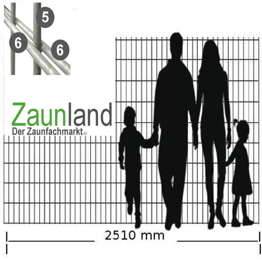 20 m Doppelstabmatten Zaun Set Gartenzaun 1830 mm Anthrazit TOP in Dorsten