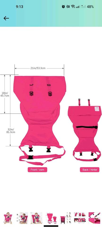 Foldable baby safety seat for high chairs in Berlin