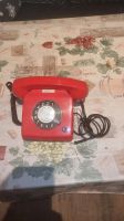 Vintage DDR RFT Telefon alpha in Rot mit Wählscheibe Sachsen - Werdau Vorschau