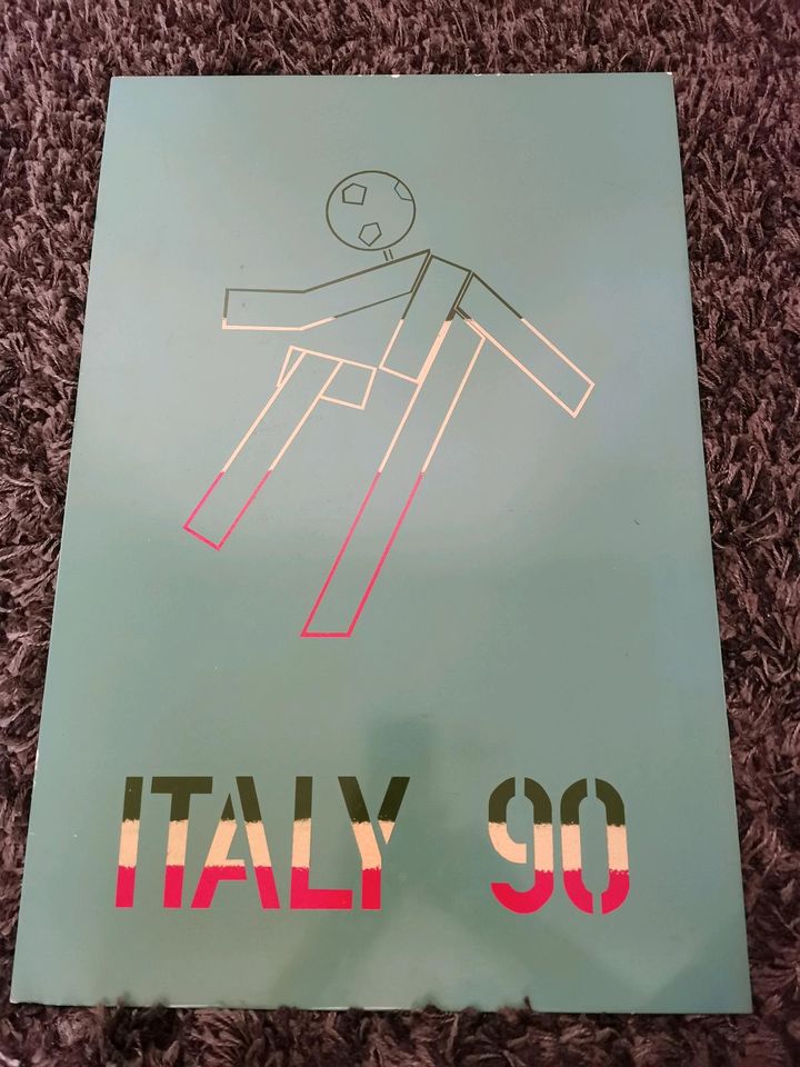 Emaille Schild Fußball WM 1990 Italien in Schonungen