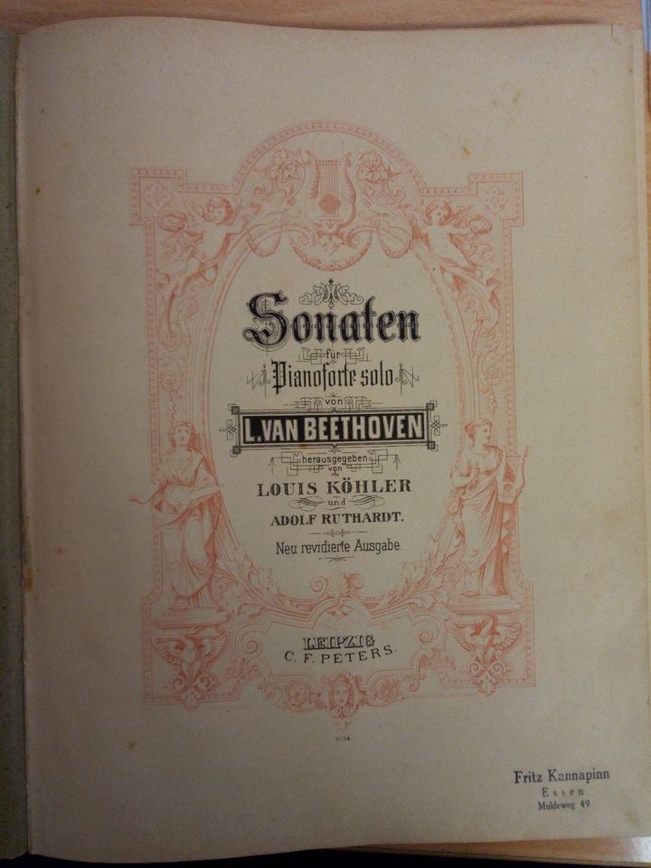 Sonaten L. v. Beethoven Pianof. solo,Köhler/Ruthardt antiquarisch in Vallendar