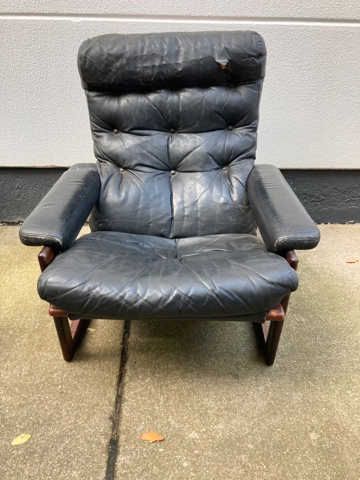 Mid Century Sessel Leather Chair Lennart Bender for Ulferts in Bonn