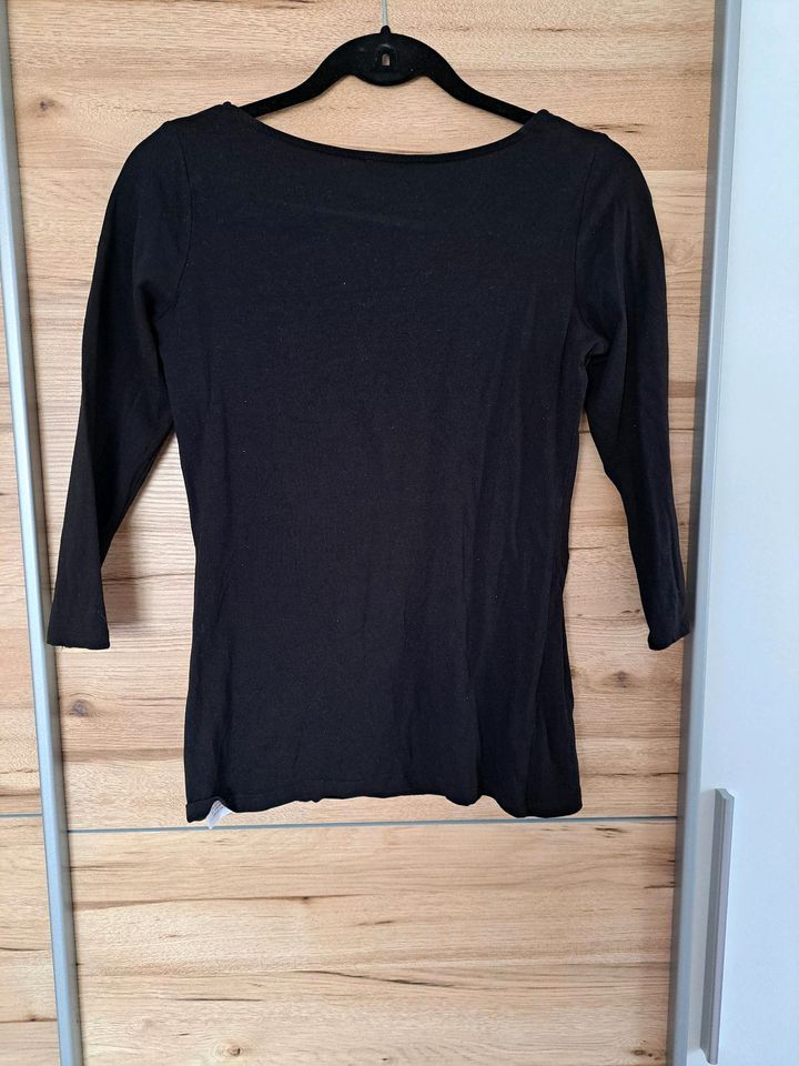 Shirt 3/4 Ärmel schwarz Herzen Glitzer Damen Orsay M in Oberbergkirchen