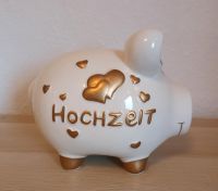 Sparschwein Hochzeit weiß-gold, Porzellan Niedersachsen - Leiferde Vorschau