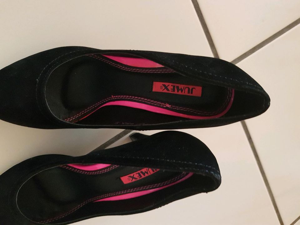 Jumex High Heels 10 cm Absatz schwarz pink wildleder, Gr.37, Neu in Saarbrücken