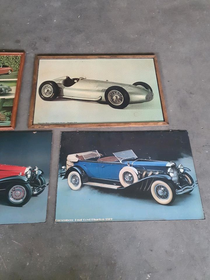 5 Bilder Porsche Portrait Wandbild mercedes silberpfeil alt antik in Dinkelsbuehl