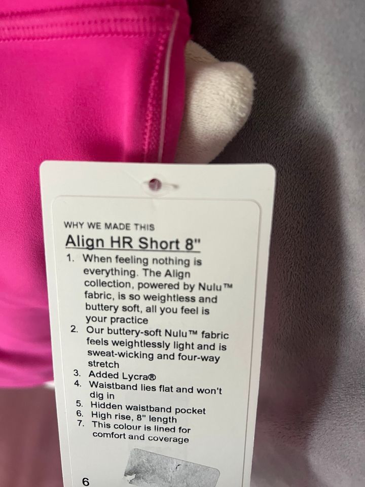Lululemon Align HR Short / pants  8“ - Gr.6 pink Rosa in München