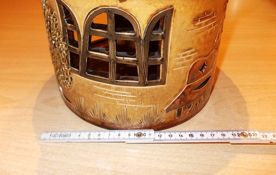 Windlicht Haus Keramik ca. 25cm Handarbeit in Rodalben