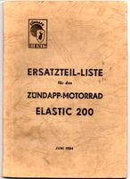 Zündapp Elastic 200 Ersatzteil-Liste - ETK Juni 1954 Baden-Württemberg - Schopfheim Vorschau