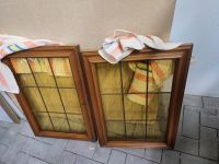 Zwei rustikal verglaste Holz Glas Schrank Türen Antik Sachsen - Wurzen Vorschau