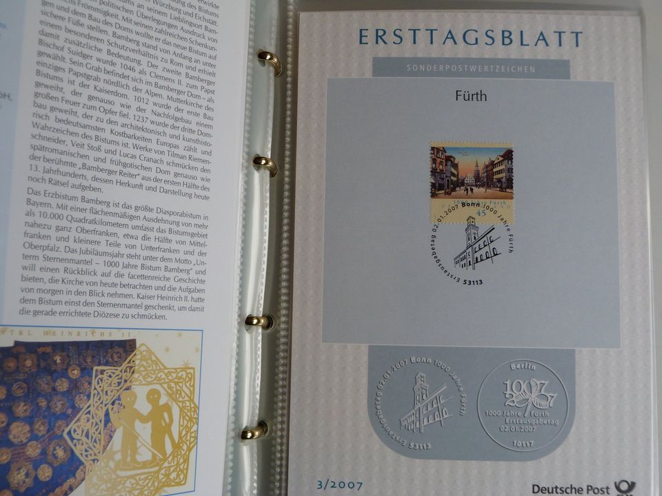 ETB Briefmarken Ersttagsblätter im Ringordner Deutsche Post 2007 in Billerbeck