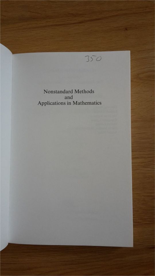 Nonstandard Methods an Applications in Mathematics - Cutland Nass in Veitsbronn