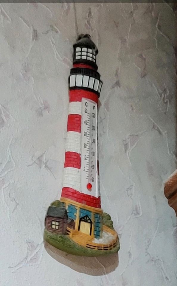 Leuchtturm Nordsee/See Thermometer Kunststein Sammler Liebhaber in Groß-Gerau