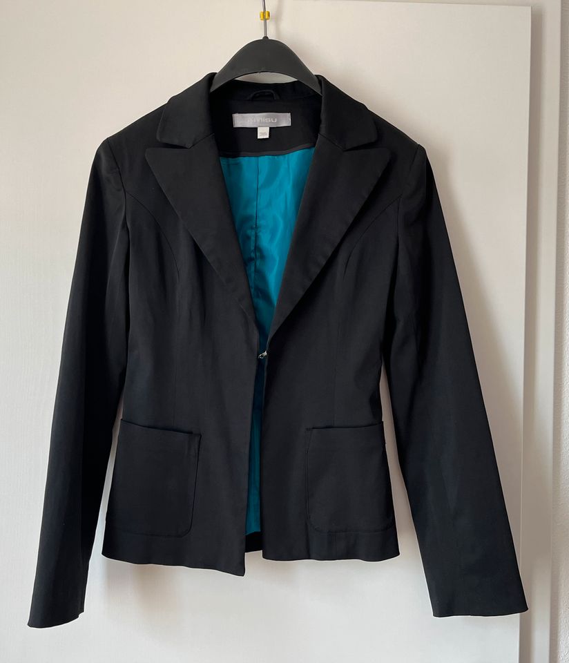 Amisu Blazer Gr. S 36 Anzugblazer schwarz türkis in Münchweiler an der Rodalb