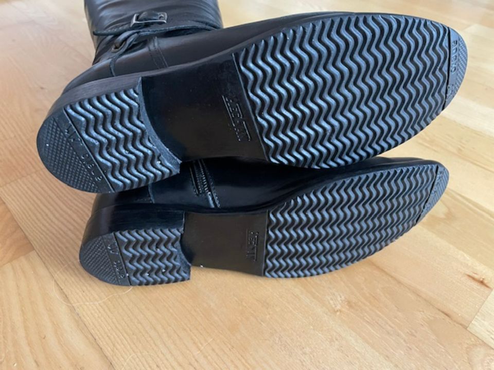 Duoboots Gravina Stiefel Kniestiefel Leder Schwarz Größe 37 in Waiblingen