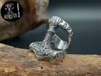 Ring Thors Hammer Edelstahl Runen Wikinger Odin Thor Viking NEU Sachsen-Anhalt - Spickendorf Vorschau