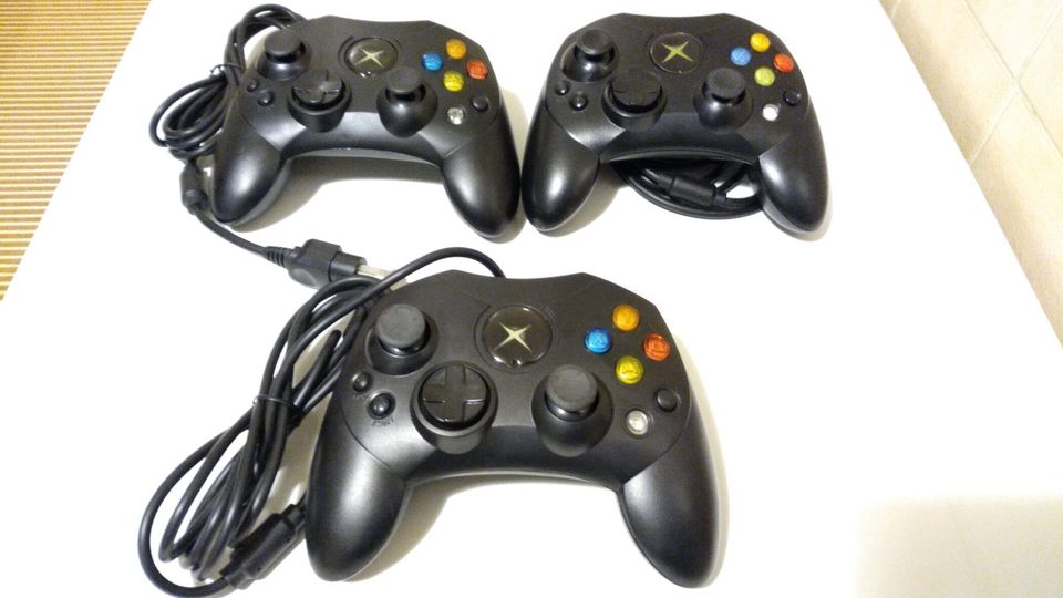 Xbox - Original Controller S #schwarz Microsoft Gamepad ( 3x ) in Lohsa