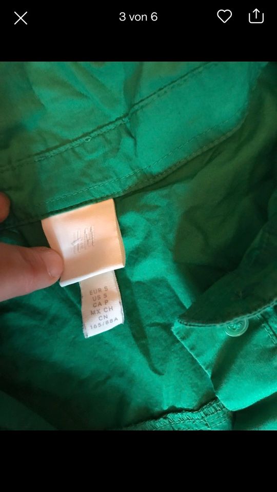 H&M Kleid S Blusenkleid grün Hemdblusenkleid Langarm in Düsseldorf