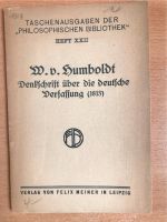 W. von Humboldt - Denkschrift üb d deutsche Verfassung (1813) Hessen - Niedernhausen Vorschau