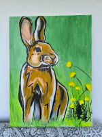 Acrylbild selbstgemalt auf Leinwand 60x80cm Hase Bunny Bayern - Schaufling Vorschau