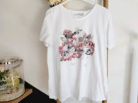 XXL 48 Mia Moda Shirt T-Shirt weiß Blumen Strass Bluse Sachsen-Anhalt - Genthin Vorschau