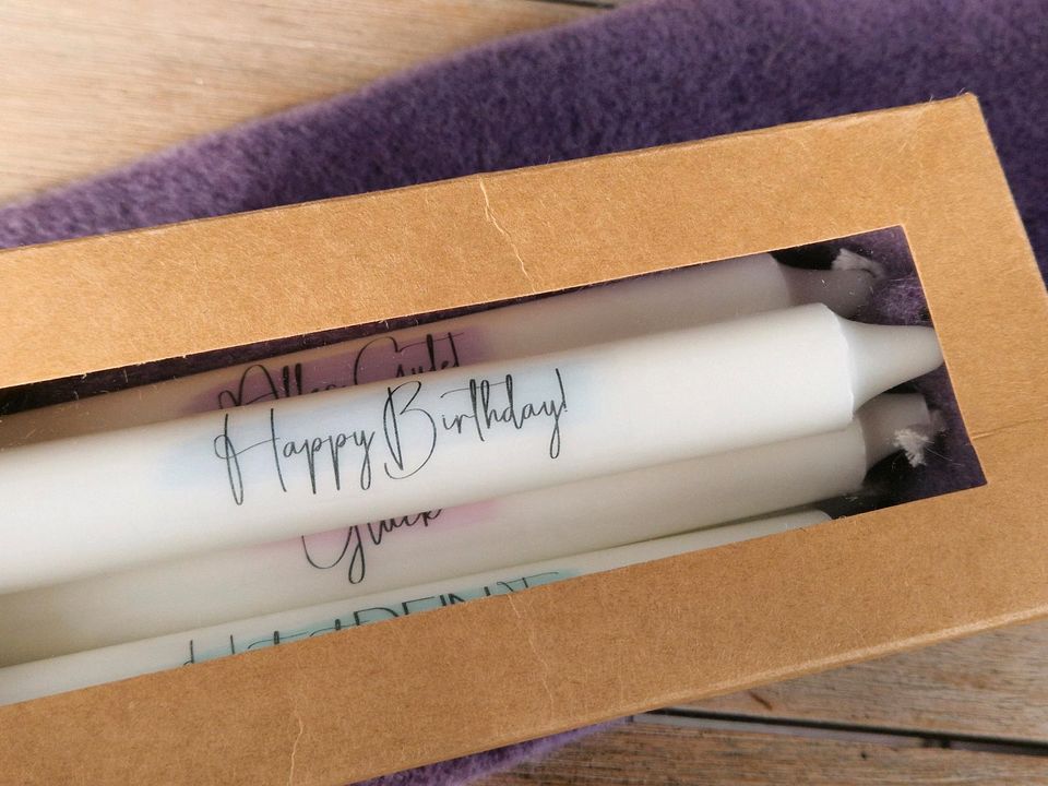 Stabkerzen - Geburtstag - Set aus 6 Kerzen - handmade in Gescher
