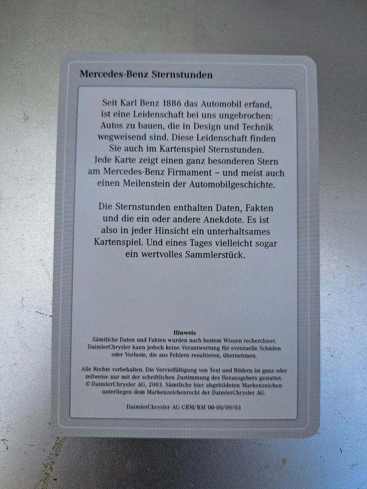 Mercedes Quartett Kartenspiel in Scheeßel