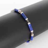 WERT 690 € LAPISLAZULI ARMBAND 585er/14K WEIßGOLD vxlt H1308 Essen - Altenessen Vorschau