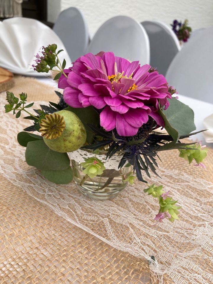 11x Minivasen Teelichthalter Hochzeit Spitze Tischdeko in Sulzbach