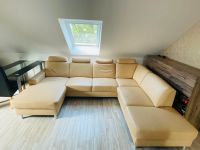 Großes Ecksofa beige creme Leder in U-Form fast neuwertig (Couch) Sachsen-Anhalt - Blankenburg (Harz) Vorschau