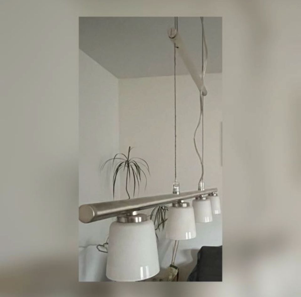 Silberne höhenverstellbare Esszimmer-Lampe in Adendorf