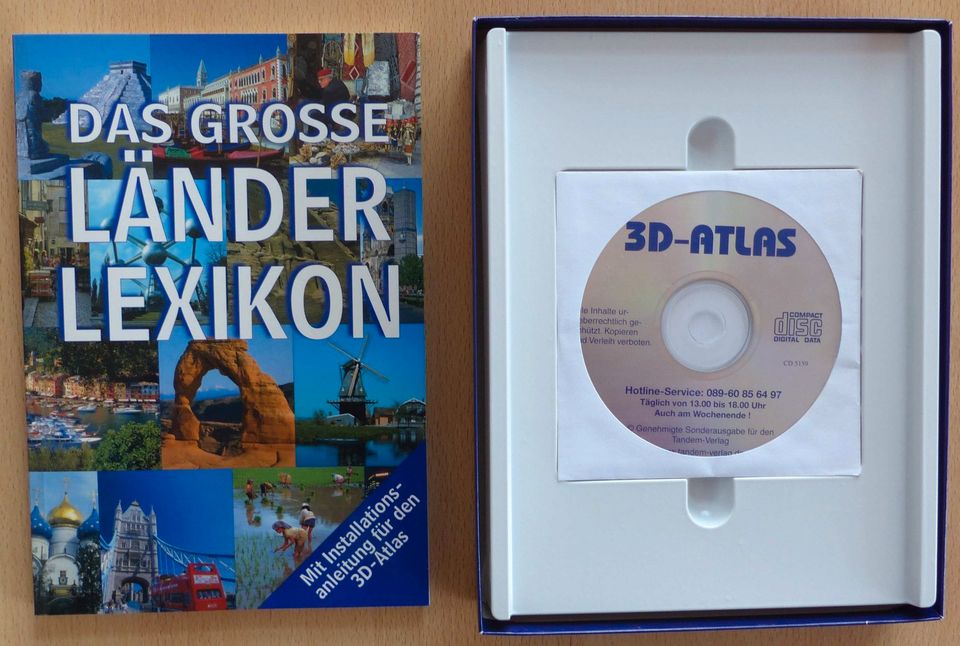 3D Atlas, CD-Rom, 128-Seiten Buch, Länder Lexikon, Tandem Verlag in Schwalmstadt