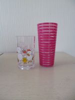 2 x Kinderglas Becher Kind Kunststoff Tiermotiv und rosa Streifen Baden-Württemberg - Dossenheim Vorschau