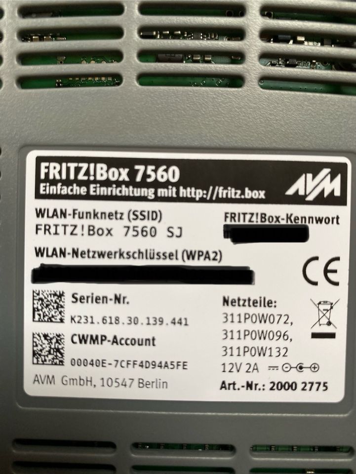 AVM Fritz Box 7560 Router incl. Netzteil+ Datenkabel in Wettstetten