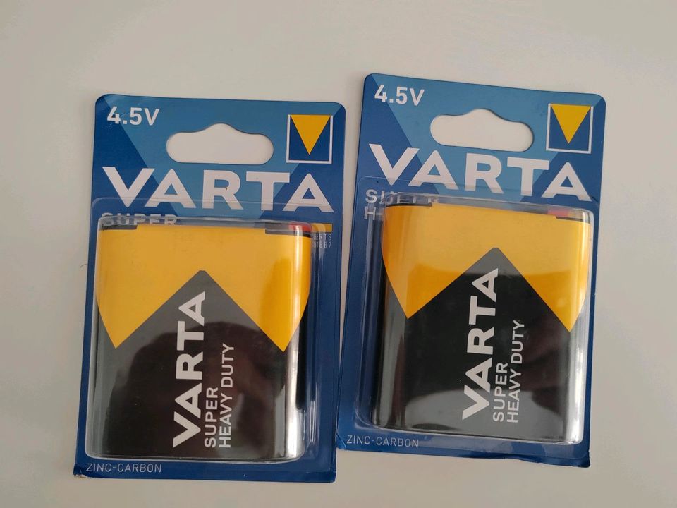 2x Varta Batterie Block, 3R12, 4.5V Flachbatterie Typ  3R12 M in Wehr