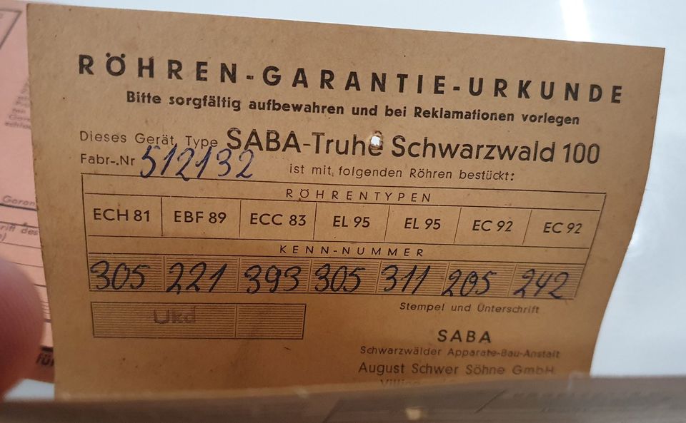 Altes Röhrenradio Saba Schwarzwald 100 Kellerfund Musiktruhe in Alzey