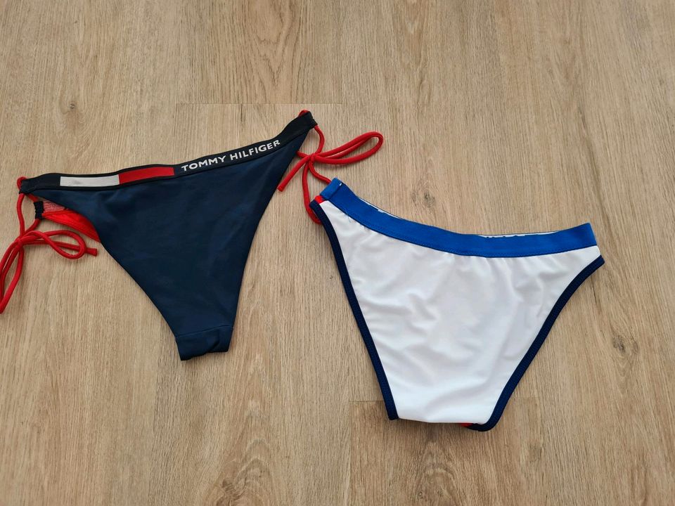 Tommy Hilfiger Bikini Hosen Badehosen S 36 Damen rot blau weiß in Bergisch Gladbach