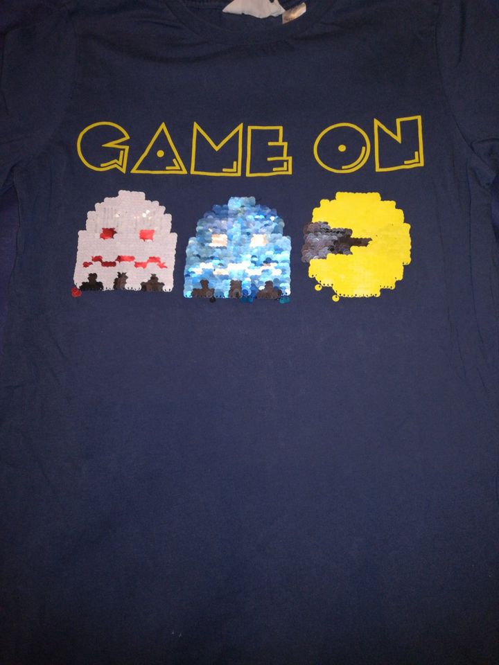 H&M T-Shirt game on Pac-Man gr 146 152 blau in Gladbeck