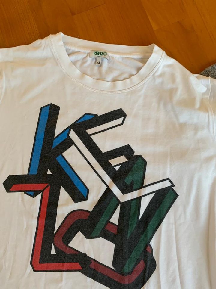 2 Kenzo Damen T Shirts grau+weiss Druck S M 36 38 in Düsseldorf