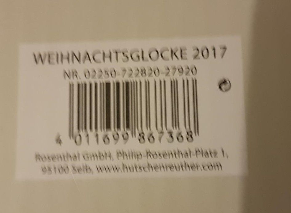 Weihnachtsglocke unbenutzt Rosenthal Südpol 2017 Hutschenreuth in Garbsen