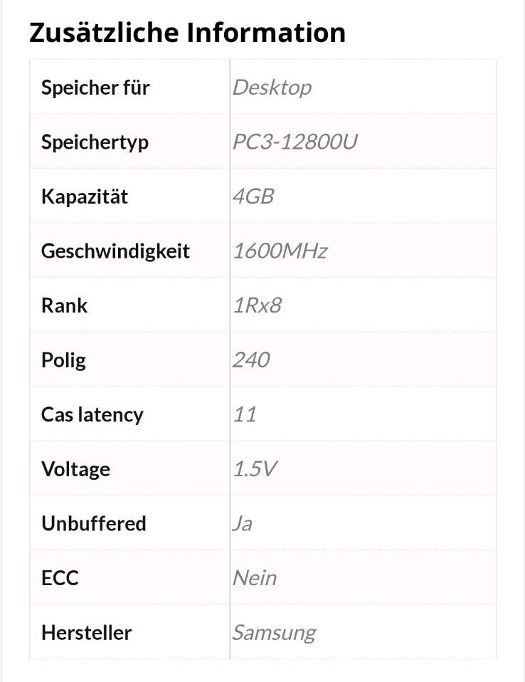 2 x 4GB DDR3 RAM Samsung in Düsseldorf