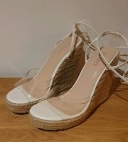 Keilabsatz Riemchen Sandalette Wedges weiß / transparent Hessen - Groß-Gerau Vorschau