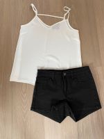 Schwarze Shorts Gr xs von Vila + weißes neues Top Gr xs Nordrhein-Westfalen - Borken Vorschau